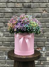 Цветочная композиция из Гипсофила и Розы в шляпной коробке #REPLACE_PRED# Квашенки