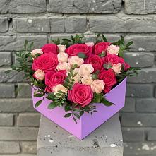 Цветочная композиция из Розы в коробке в Квашенки
