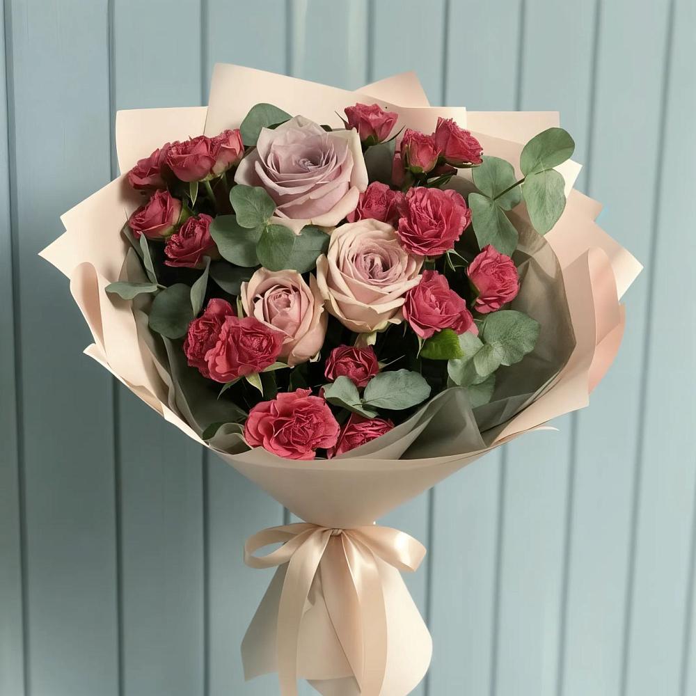Букет цветов из: Гвоздики и Розы в Квашенки