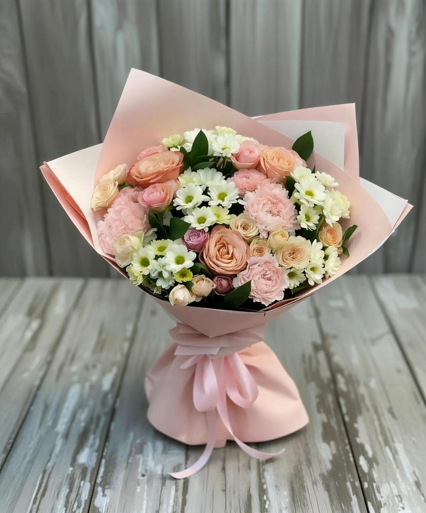 Букет цветов из: Гвоздики, Розы и Хризантемы в Квашенки