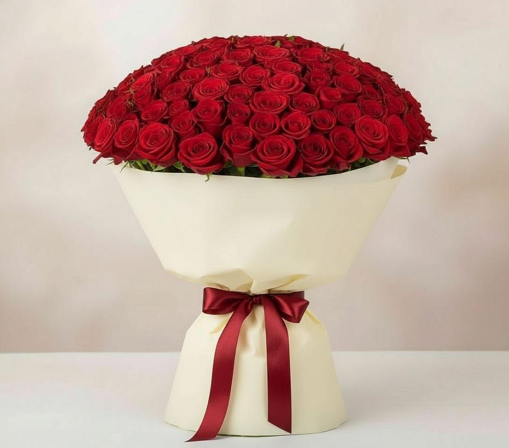 Букет 101 Красная роза Милано в Квашенки