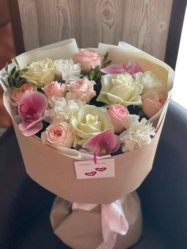 Букет цветов из: Орхидеи, Розы и Гвоздики в Квашенки