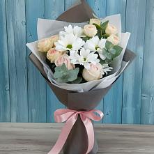 Букет цветов из:  Хризантемы и Розы #REPLACE_PRED# Квашенки