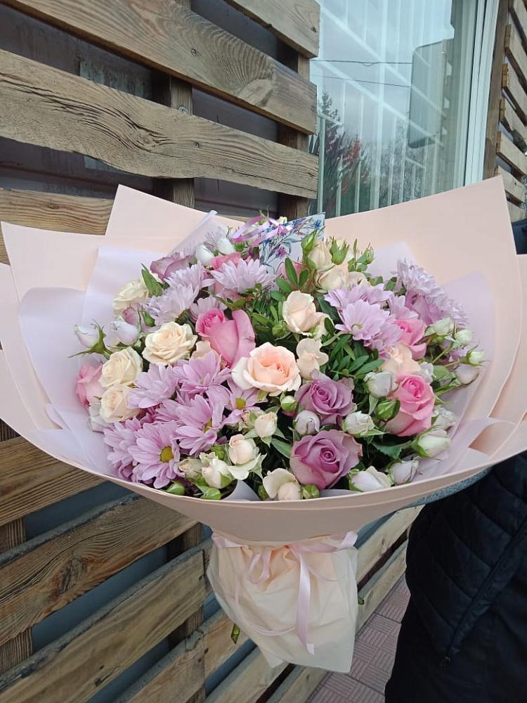 Букет цветов из: Розы и Хризантемы в Квашенки