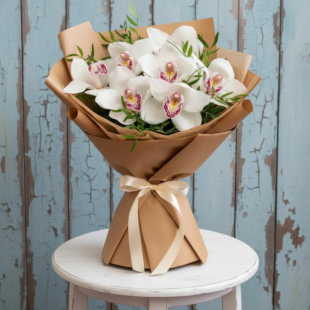 Букет цветов из: Орхидеи и Розы в Квашенки