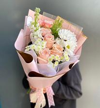 Букет цветов из:  Хризантемы и Розы в Квашенки