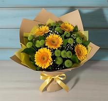 Букет цветов из:  Герберы и Хризантемы в Квашенки