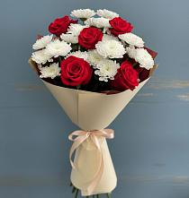 Букет цветов из:  Розы и Хризантемы в Квашенки