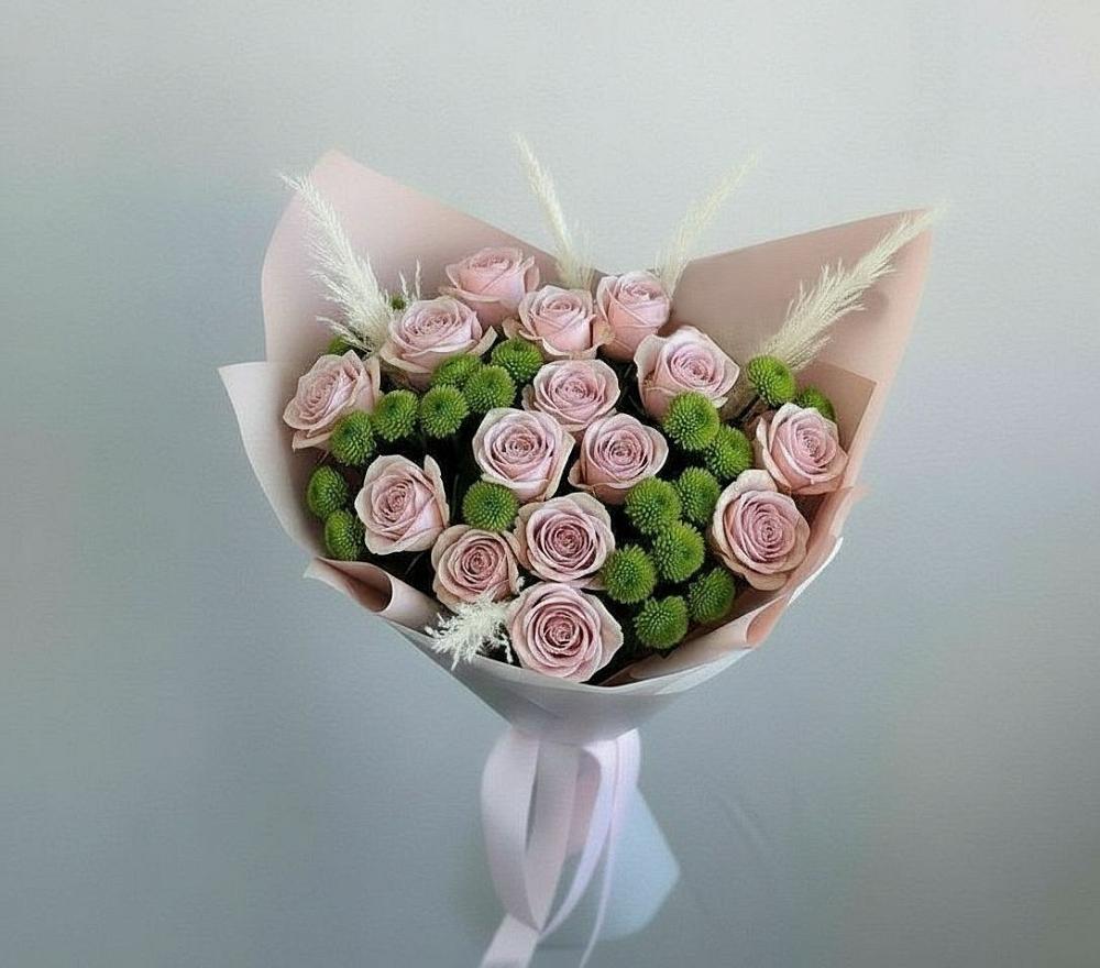 Букет цветов из: Розы и Хризантемы в Квашенки