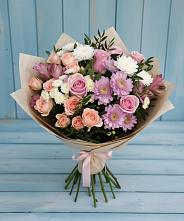 Букет цветов из:  Хризантемы, Розы и Альстромерии #REPLACE_PRED# Квашенки