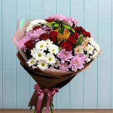 Букет цветов из:  Розы, Хризантемы и Альстромерии в Квашенки