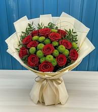 Букет цветов из:  Розы и Хризантемы в Квашенки